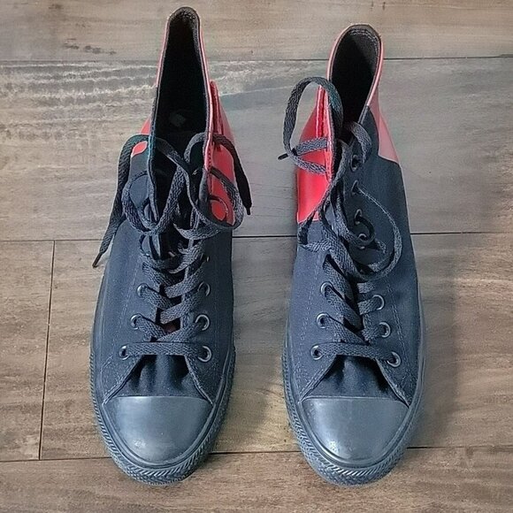 Converse Chuck Taylor All Star High Seek Peace Red and Black Sneakers - Picture 3 of 6